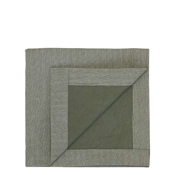 Stofserviet / mini h�ndkl�de <br><br> 32 x 32 cm <br><br> Oliven m. striber <br><br> RESTSALG <br><br>