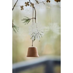 Klokke t/ ophng <br><br> Hndlavet  <br><br> Lille - h 4,5 cm