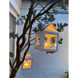 3 x hnge lanterner p kde <br><br> 1 meter <br><br> Hvid