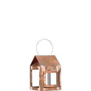 Hnge lanterne m/wire <br><br> 8 x 8 x 12 cm <br><br> Kobber