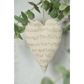 Hjerte m. print <br><br> 20 cm