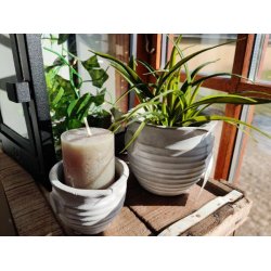 Urtepotte i cement <br><br> lille - h6,5 cm <br><br> 