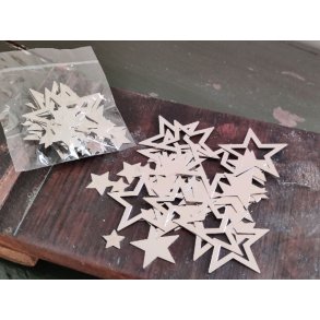 Metal stjerner <br><br> slv <br><br> 40 stk. i pose <br><br> 