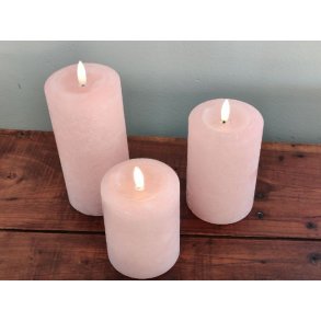 LED rustik bloklys <br><br> stvet rosa <br><br> St m. 3 str. <br><br> m. timer <br><br>