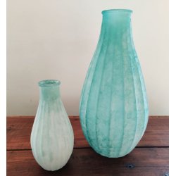 Glasvase <br><br> turkis <br><br> stor - h25 cm <br><br>