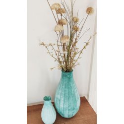 Glasvase <br><br> turkis <br><br> stor - h25 cm <br><br>