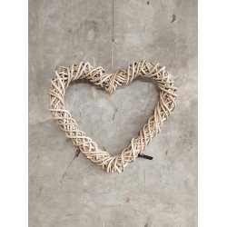 Rattan dekorationshjerte <br><br> Kubu <br><br> Maxi <br><br> L60 x B58 x D8 cm <br><br>