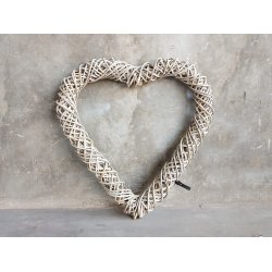 Rattan dekorationshjerte <br><br> Kubu <br><br> Mega <br><br> L84,5 x B80 x D10 cm <br><br>