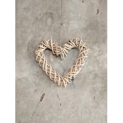 Rattan dekorationshjerte <br><br> Kubu <br><br> Mini <br><br> L38 x B38 x D6 cm <br><br>