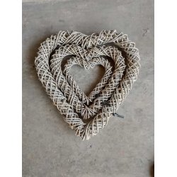 Rattan dekorationshjerte <br><br> Kubu <br><br> Mini <br><br> L38 x B38 x D6 cm <br><br>