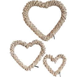 Rattan dekorationshjerte <br><br> Kubu <br><br> Mini <br><br> L38 x B38 x D6 cm <br><br>