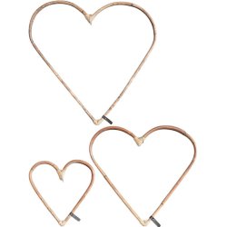 Rattan dekorationshjerte <br><br> Mini <br><br> L38 x B38 x D2 cm <br><br>