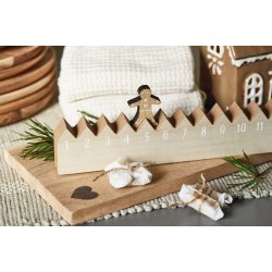 Kalender med peberkagemand <br><br> L 50 cm <br><br> 