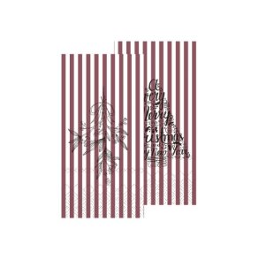 Juleservietter- aflange <br><br> 16 stk./pk <br><br> cherry <br><br> m. mistelten og juletr