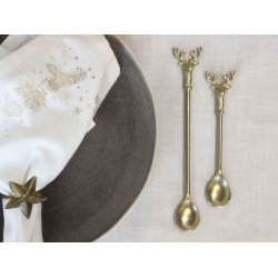 Juleske med kronhjort <br><br> stor - L 19 cm <br><br> 