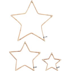 Rattan dekorationsstjerne <br><br> Mini <br><br> L38 x B38 x D2 cm <br><br>