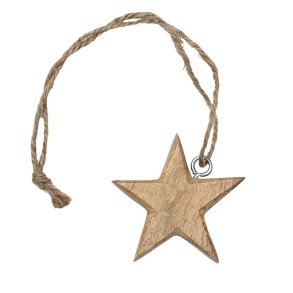 Wood stjerne natur <br><br> 6 cm <br><br> 