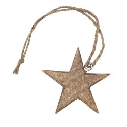 Wood stjerne natur <br><br> 8 cm <br><br> 