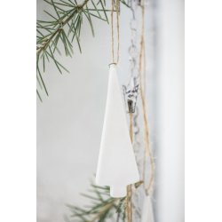 Juletrer m. snor <br><br> hvid porceln <br><br> st af 3 stk. <br><br>