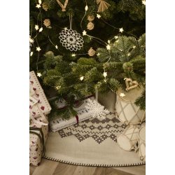 Juletrstppe <br><br> Natur m. brunt mnster og stiklinger <br><br>  120 cm <br><br>