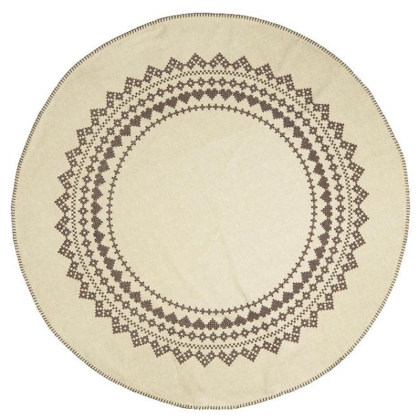 Juletrstppe <br><br> Natur m. brunt mnster og stiklinger <br><br>  120 cm <br><br>