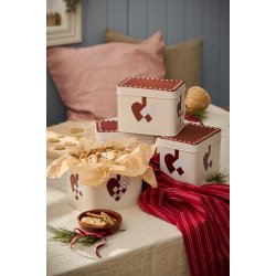 Kagedse <br> m. flettede julehjerter <br><br> firkantet <br><br>11,2 x 12,1 x 16,1 cm <br><br>