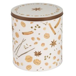Kaged�se <br><br> m/ motiver af julens krydderier <br><br> rund <br><br> H18,2 / �16,8 cm <br><br>