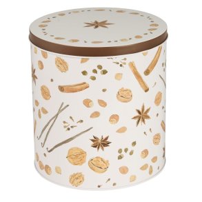 Kaged�se <br><br> m/ motiver af julens krydderier <br><br> rund <br><br> H18,2 / �16,8 cm <br><br>