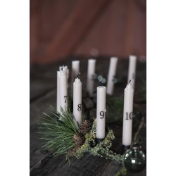 Kalenderlys 1-24 kertelys <br><br> malva m. sorte tal <br><br>