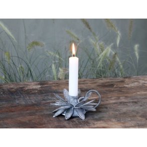 Kammerstage m. blomst <br><br> antique zink