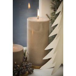 Kirkelys - Svanem�rket <br><br>Rustik h�r <br><br> H: 20 �: 9,6 cm <br><br>  ca. 120 t <br><br>