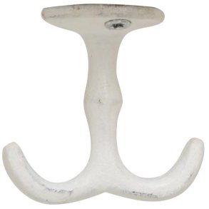 Knage med 2 kroge <br><br> factory hvid <br><br> 