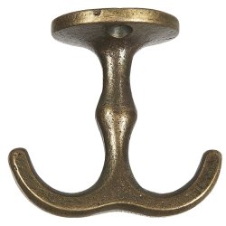 Knage med 2 kroge <br><br> messing <br><br> 