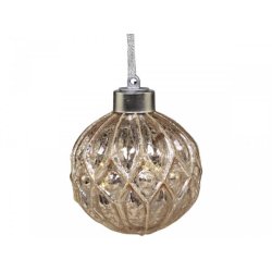 Glaskugle m. glimmer <br><br>LED - 8 cm