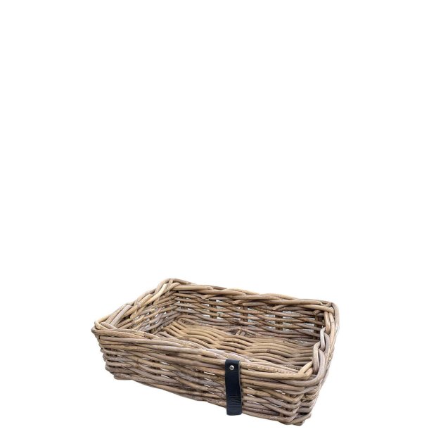 Firkantet rattanbakke <br><br> Kubu  <br><br> Mini - 30 x 22 x 9 cm