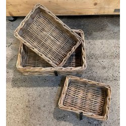 Firkantet rattanbakke <br><br> Kubu  <br><br> ST af 3 str.