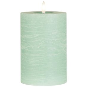 LED rustik bloklys <br><br> Lysegrn <br><br> 10 / h15 cm <br><br>