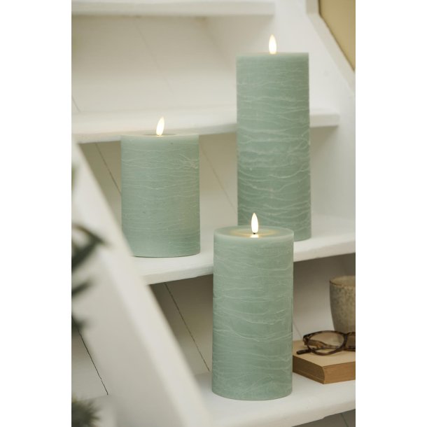 LED rustik bloklys <br><br> Lysegrn <br><br> ST m/ 3 str. <br><br>