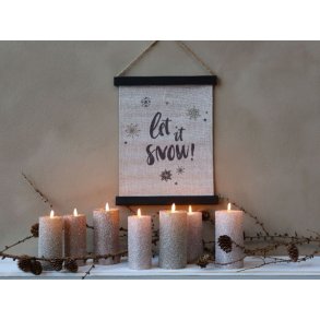 Lrred til ophng <br><br> Let it snow <br><br> 30 x 22 cm