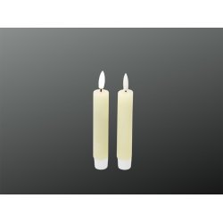 LED Rustik Bedelys <br><br> 2 stk m. timer <br><br> creme <br><br> h 11,5 cm <br><br>