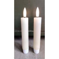 LED Rustik Bedelys <br><br> 2 stk m. timer <br><br> creme <br><br> h 11,5 cm <br><br>