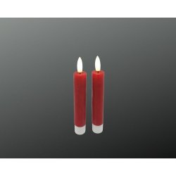 LED Rustik Bedelys <br><br> 2 stk m. timer <br><br> rd <br><br> h 11,5 cm <br><br>