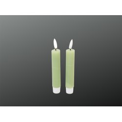 LED Rustik Bedelys <br><br> 2 stk m. timer <br><br> stvgrn <br><br> h 11,5 cm <br> 