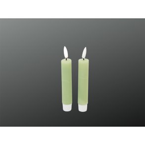 LED Rustik Bedelys <br><br> 2 stk m. timer <br><br> stvgrn <br><br> h 11,5 cm <br> 