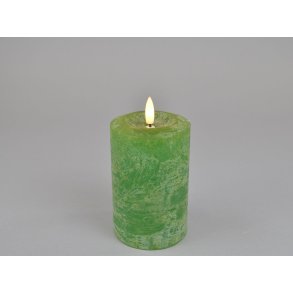 LED rustik bloklys <br><br> �7,6 / h12 cm <br><br> skovgr�n <br><br> m. timer <br><br> RESTSALG <br><br>