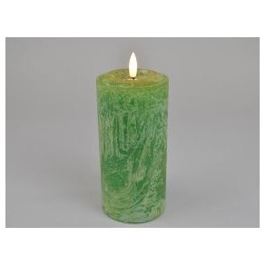 LED rustik bloklys <br><br> �7,6 / h16 cm <br><br> skovgr�n <br><br> m. timer <br><br> RESTSALG <br><br>