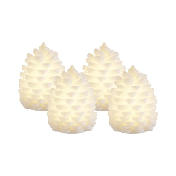 LED Koglelys <br><br> 4-pk <br><br> Hvid <br><br> h 7,5 cm <br><br> inkl. batterier <br><br>