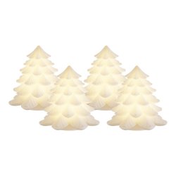 LED lys Juletr�er <br><br>  4-pk <br><br> Hvid <br><br> h7 cm <br><br> inkl. batterier <br><br>