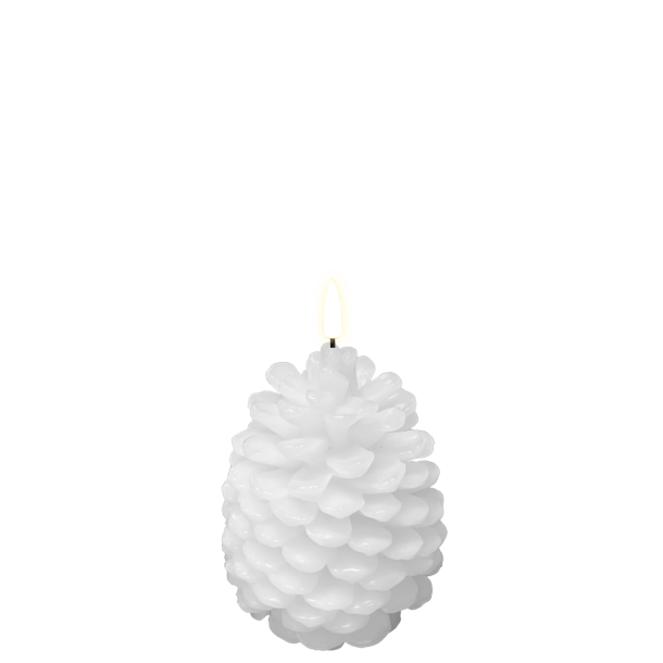 LED Koglelys <br><br> m. timer <br><br> 10 x 13 cm <br><br> Hvid <br><br>