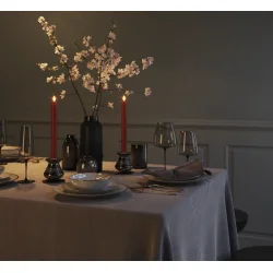 LED Kronelys <br><br> 2 stk m. timer <br><br> rd <br><br> h 24 cm <br><br>